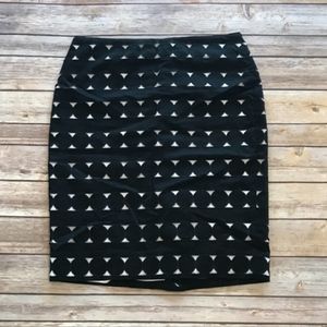 White House Black Market Black White Pencil Skirt